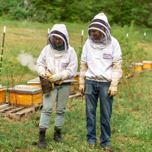 Students get hand-on learning experience with beehives and beekeeping practices