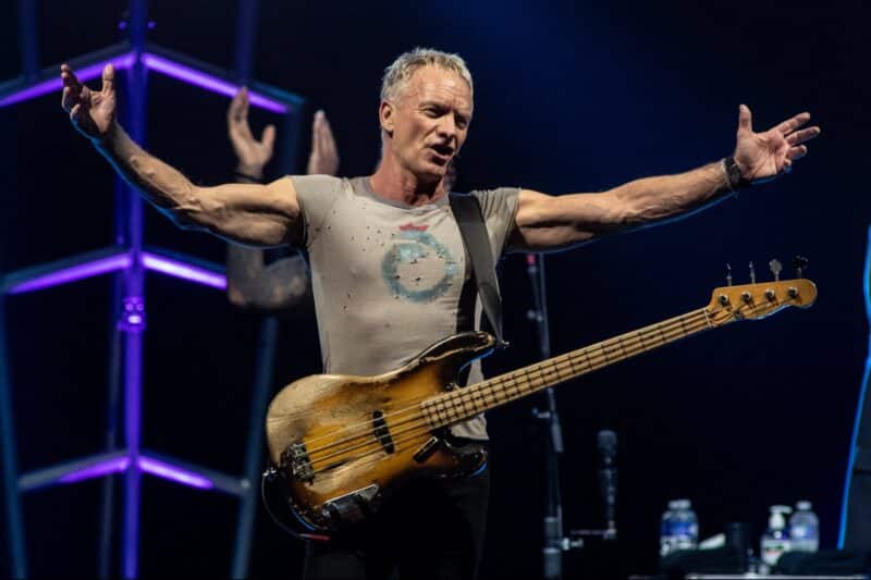 Sting performing live on stage