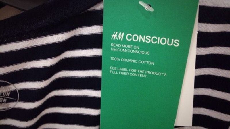 The H&M green label for their "Conscious" line is an example of greenwashing in the fashion industry.