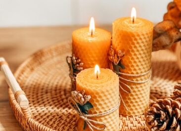 Beeswax candles; benefits of beeswax include that it is nonflammable