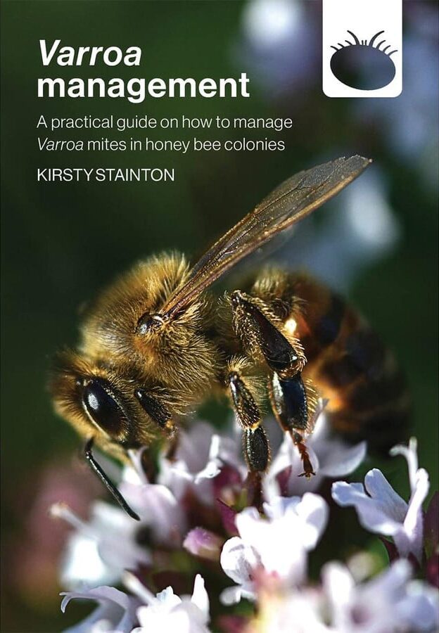 Cover of Varroa Management featuring a honey bee on a white flower